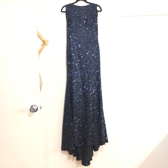 Mac Duggal Ieena 26331 Cowl Back Boat Neck Sequin Dress - Picture 7 of 12